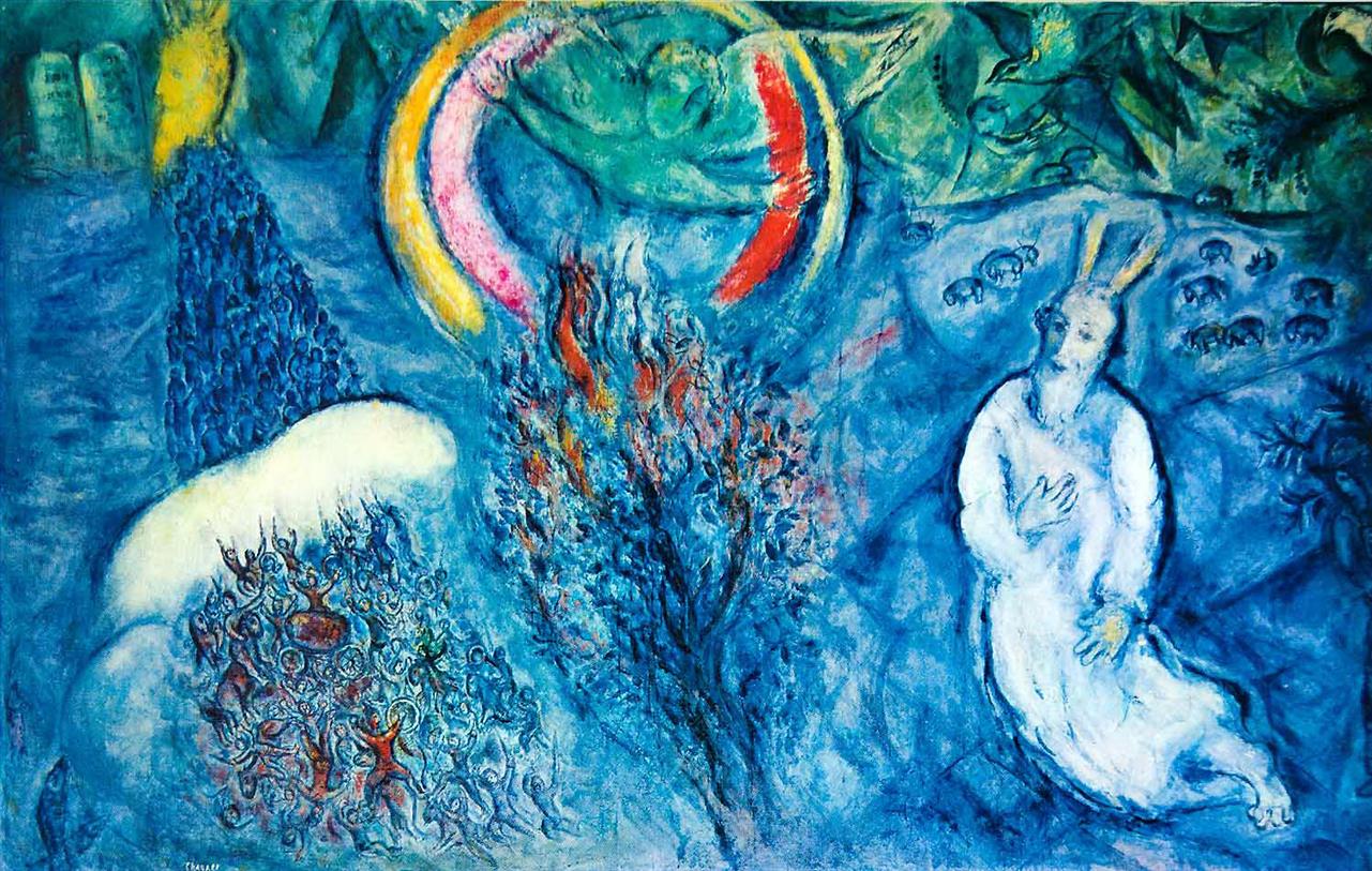 Moïse au Buisson Ardent contemporain Marc Chagall Peintures à l'huile